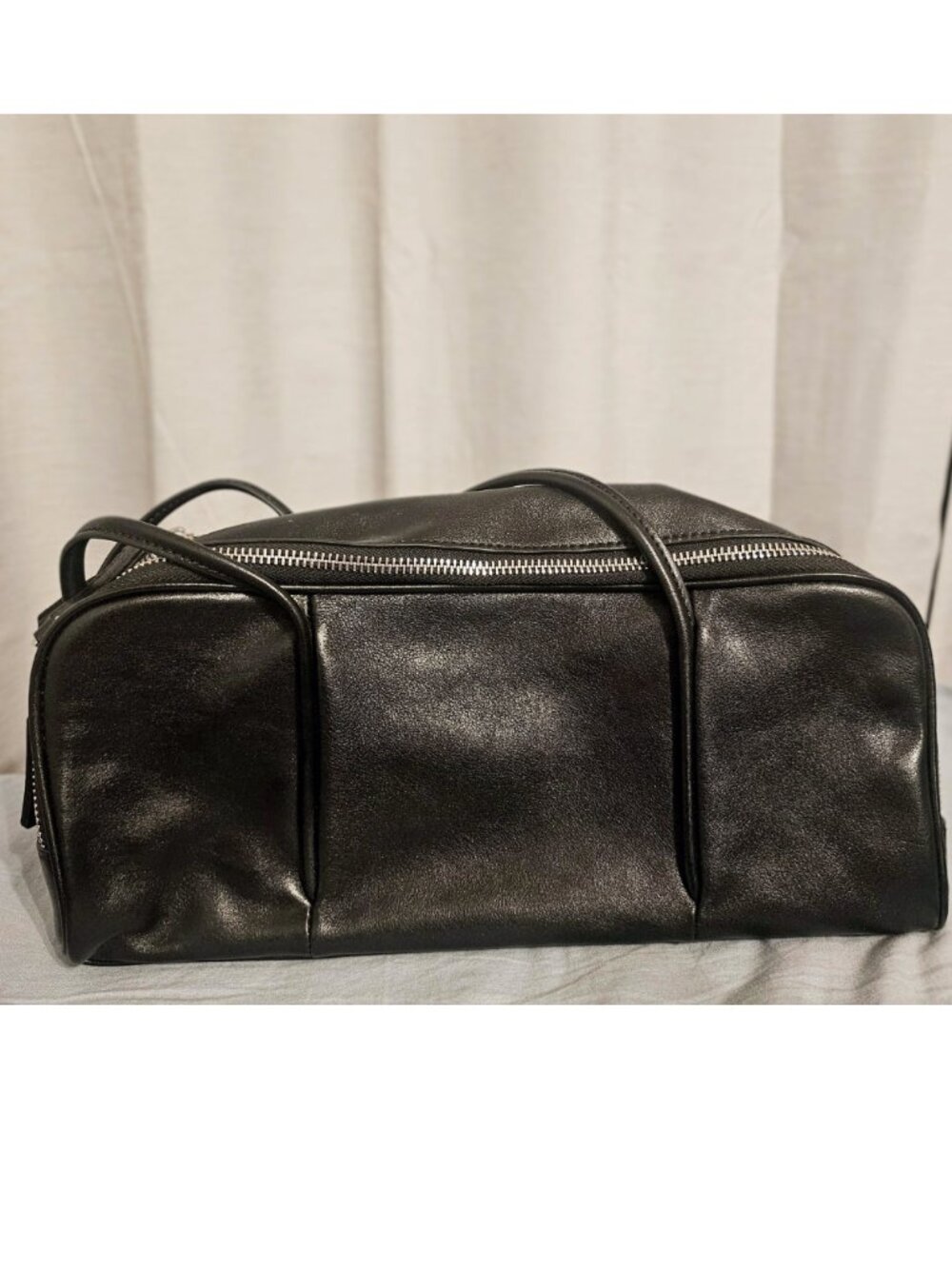 Black lamb skin leather Korean brand shoulder bag